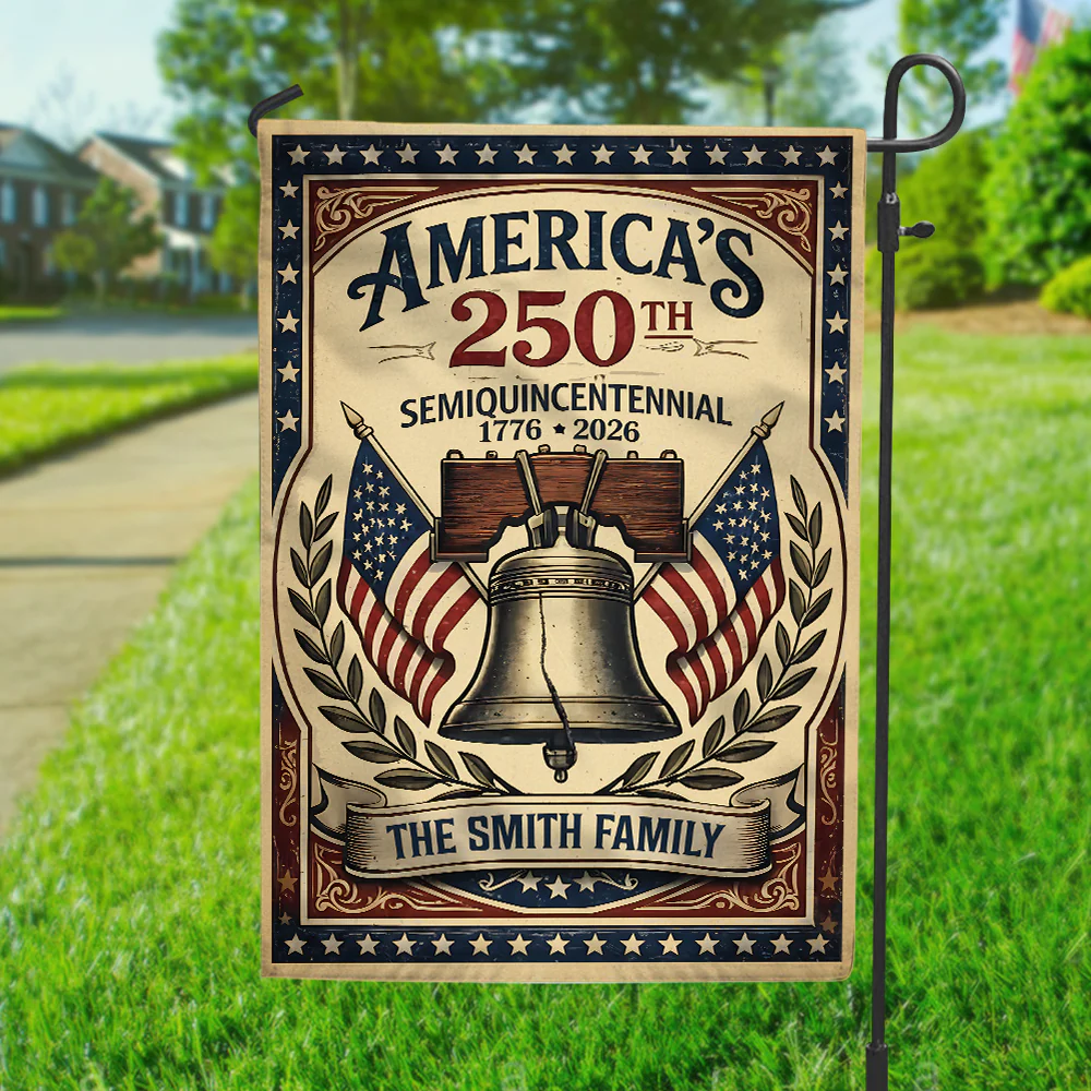Custom Family Name America 250th Semiquincentennial Garden Flag