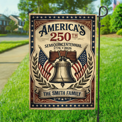 Custom Family Name America 250th Semiquincentennial Garden Flag