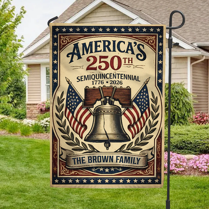 Custom Family Name America 250th Semiquincentennial Garden Flag