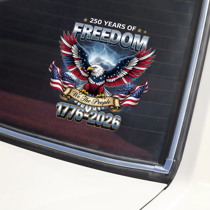 Flag Vintage 250 Years American 1776 2026 250th USA Birthday Car Window Decal Sticker