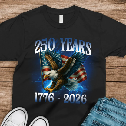 America 250 Years With Eagle Shirt, 4th of July Celebrate Shirt