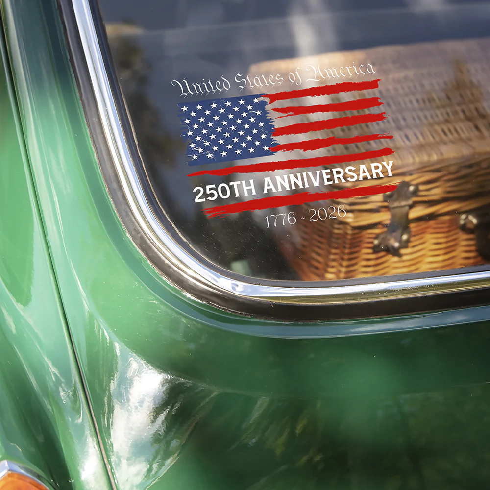 USA 250th Anniversary Car Window Decal Sticker