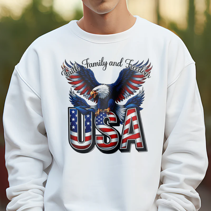 Faith, Family & Freedom America 250 Years Patriotic Bright Shirt