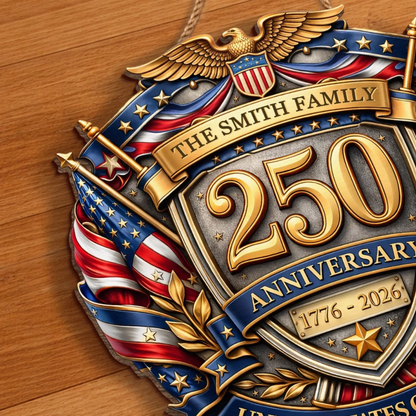 Custom Wood Sign - Personalized America 250th Anniversary Gifts For Mom, Dad - Courage Built Our Legacy