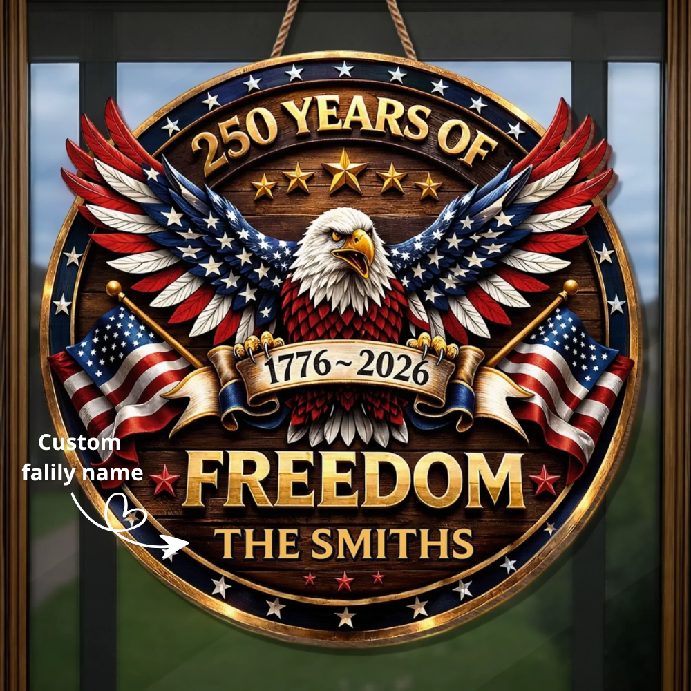 Custom Wood Sign - Personalized America 250th Anniversary Gifts For DAD