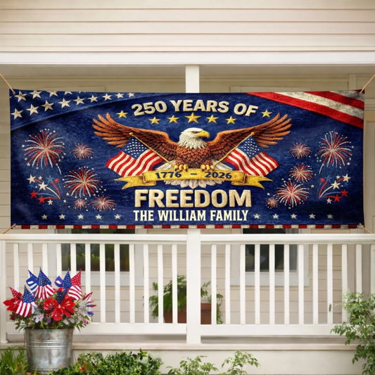 Outdoor Banner - Personalized America 250th Anniversary Gifts For Mom