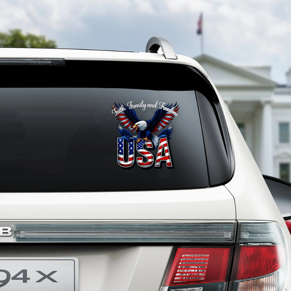 Faith, Family & Freedom America 250 Years Car Window Decal Sticker