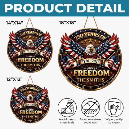 Custom Wood Sign - Personalized America 250th Anniversary Gifts For DAD