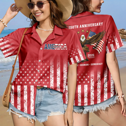 Custom Name Eagles 250th Birthday Independence - Reunion - Democracy Hawaii Shirt