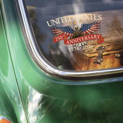 United States 250th Anniversary Patriotic Car Window Decal Sticker