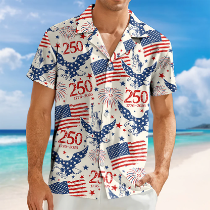 Personalized America 250th Anniversary Patriotic Eagle Hawaii Shirt