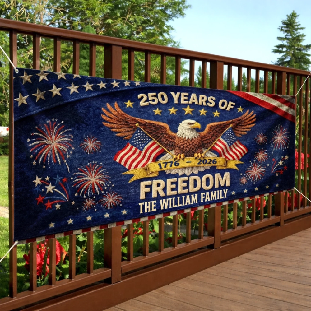 Custom Polyester Outdoor Banner - Personalized America 250th Anniversary Gifts - Pride Lives Here