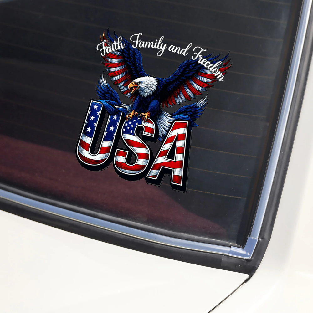 Faith, Family & Freedom America 250 Years Car Window Decal Sticker