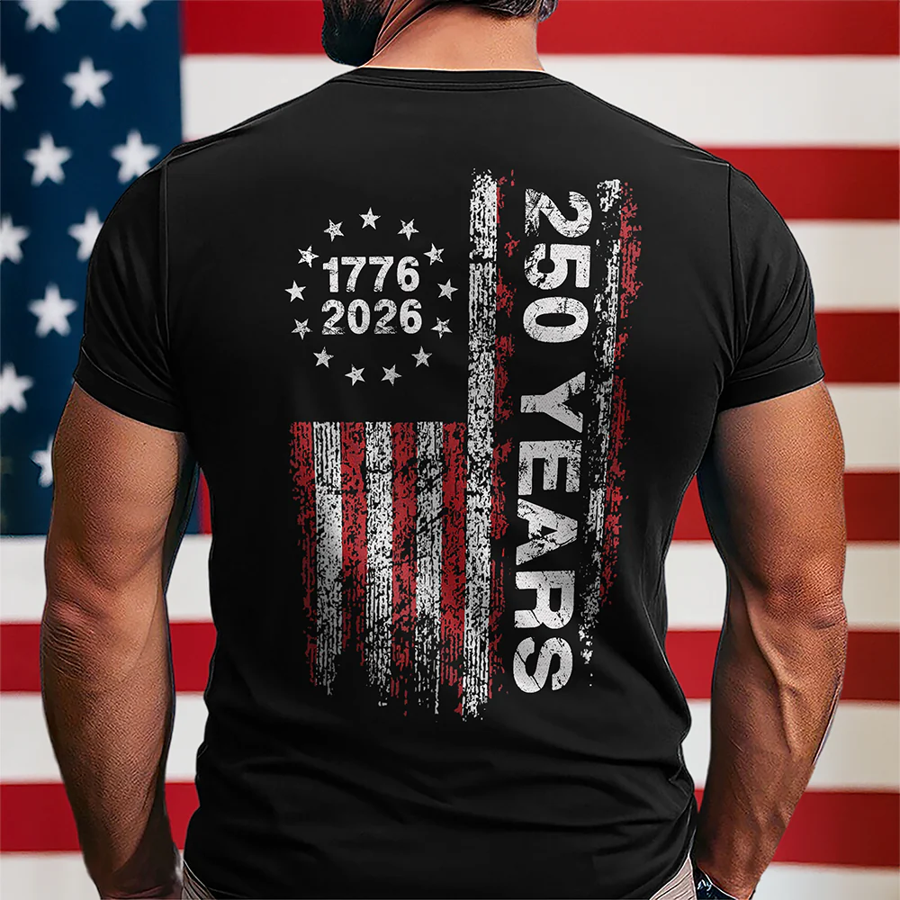 America 250th Birthday US Flag 250 Years We The People Back Side Shirt