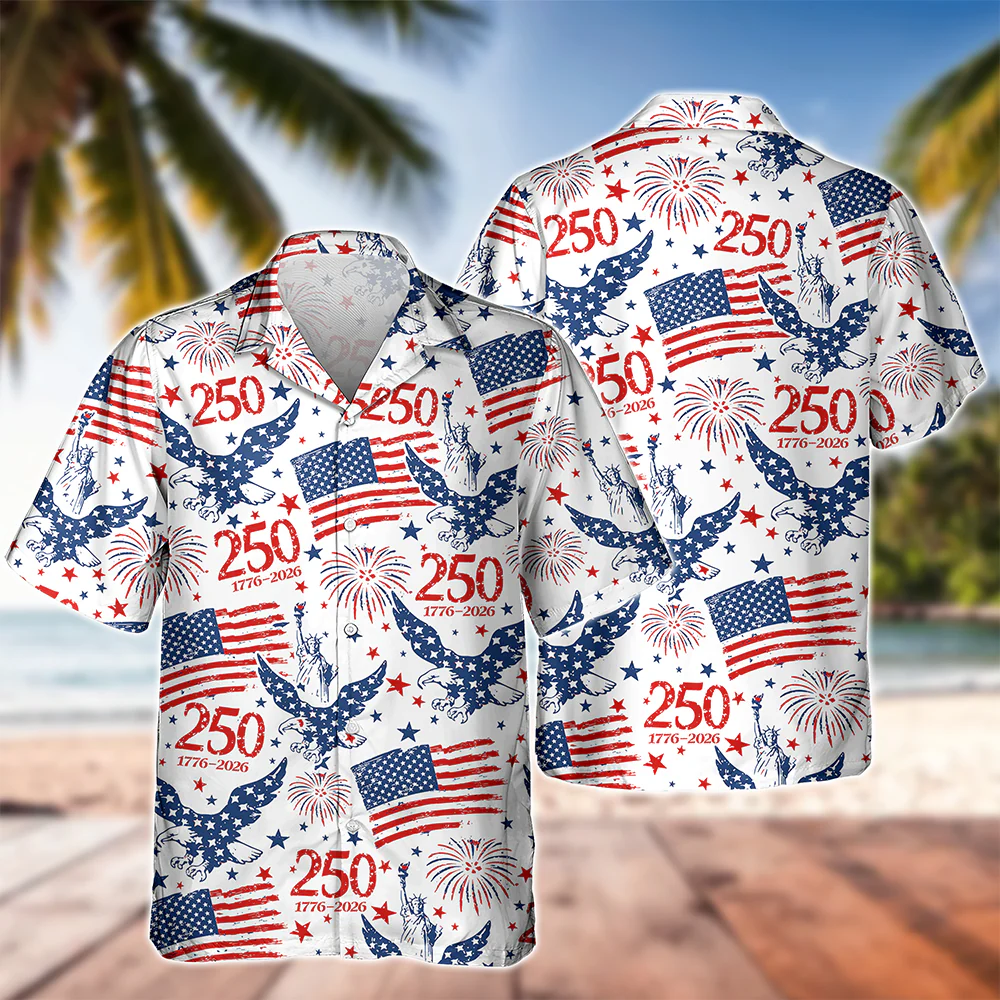 Personalized America 250th Anniversary Patriotic Eagle Hawaii Shirt