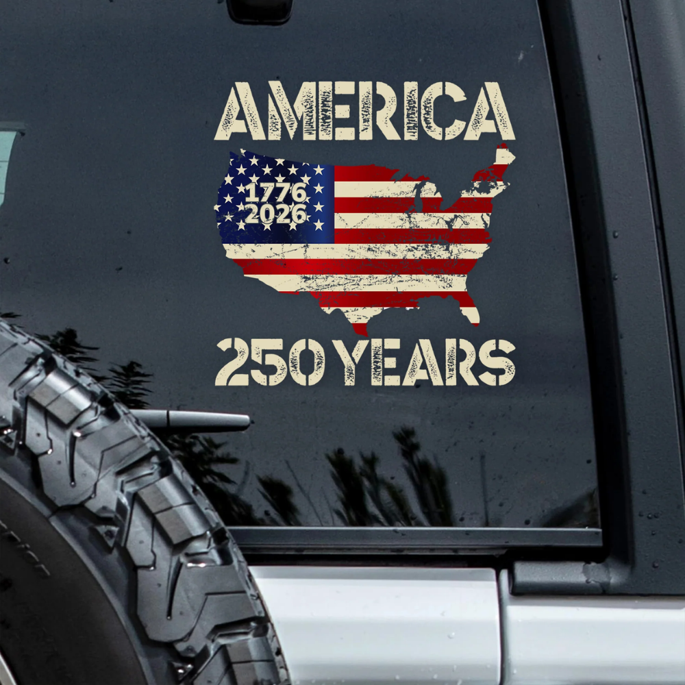 America 1776 - 2026 250 Years Car Window Decal Sticker