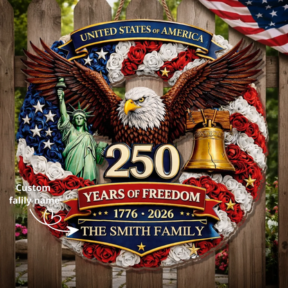 Custom Wood Sign - Personalized America 250th Anniversary Gifts For Family