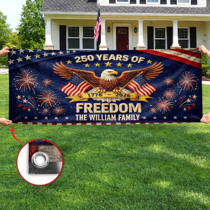 Custom Polyester Outdoor Banner - Personalized America 250th Anniversary Gifts - Pride Lives Here