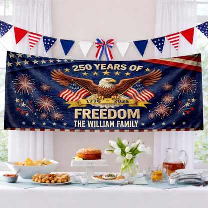 Custom Polyester Outdoor Banner - Personalized America 250th Anniversary Gifts - Pride Lives Here