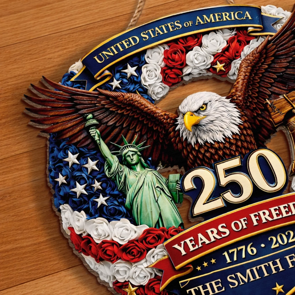 Custom Wood Sign - Personalized America 250th Anniversary Gifts For Family