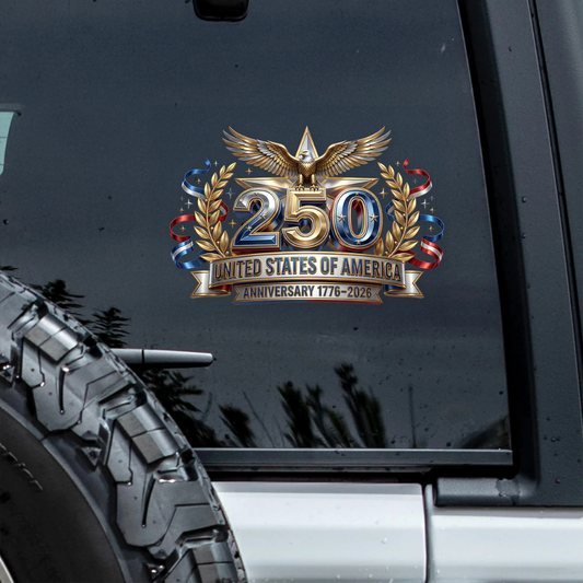USA 250 Anniversary Eagle 1776-2026 Patriotic Car Window Decal Sticker