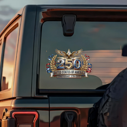 USA 250 Anniversary Eagle 1776-2026 Patriotic Car Window Decal Sticker