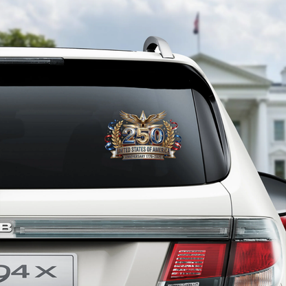 USA 250 Anniversary Eagle 1776-2026 Patriotic Car Window Decal Sticker