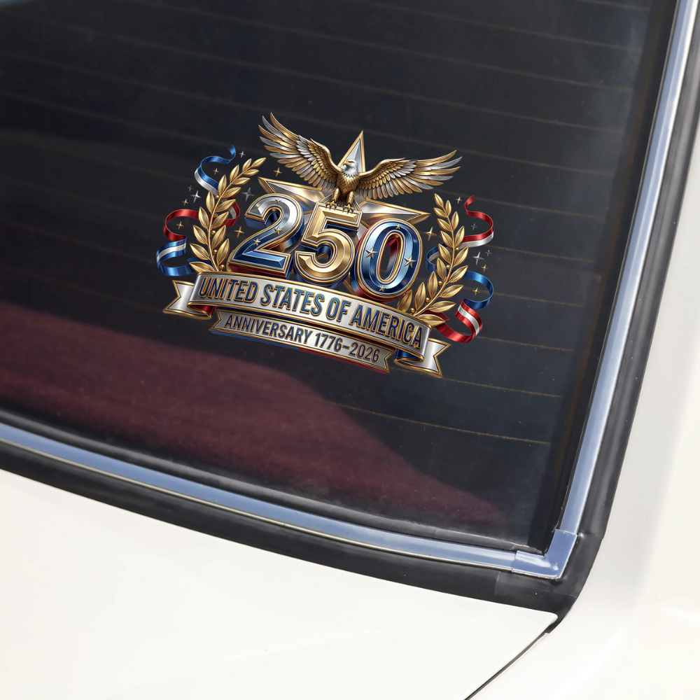 USA 250 Anniversary Eagle 1776-2026 Patriotic Car Window Decal Sticker