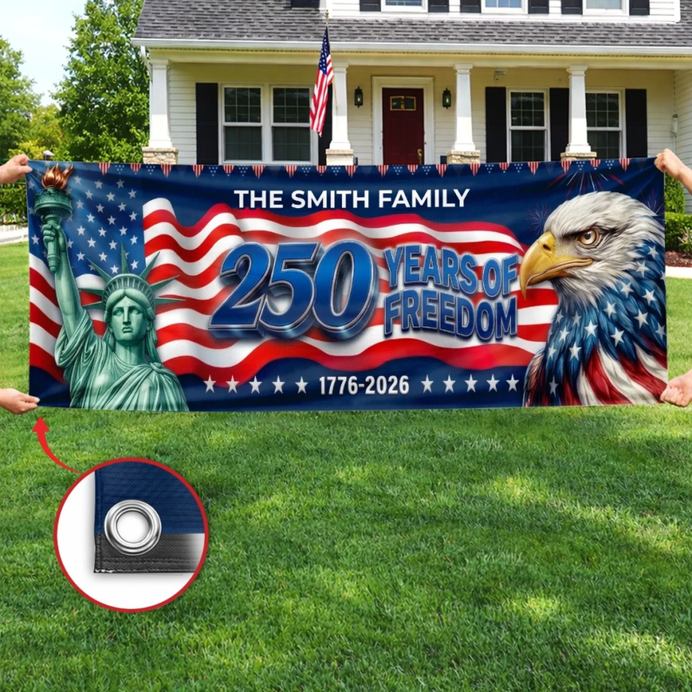 Outdoor Banner - Personalized America 250th Anniversary Gifts For Mom