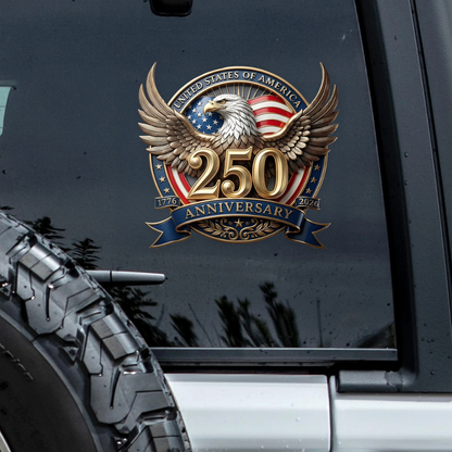 Eagles Flag USA 250th Anniversary Patriotic Car Window Decal Sticker