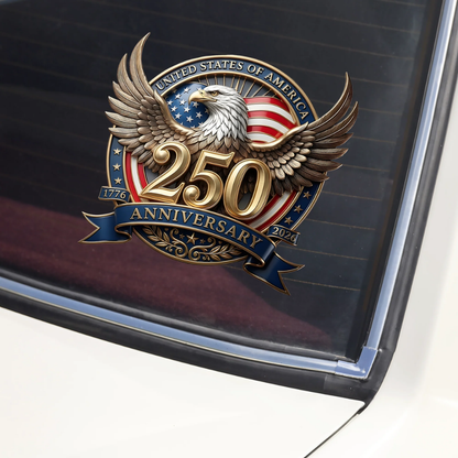 Eagles Flag USA 250th Anniversary Patriotic Car Window Decal Sticker