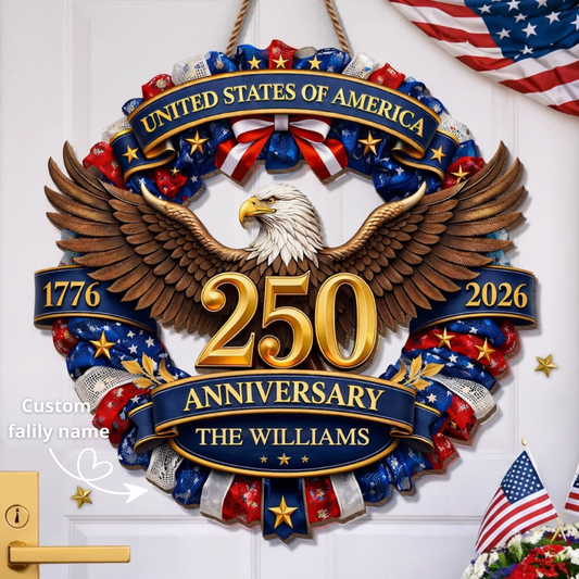 Custom Wood Sign - Personalized America 250th Anniversary Gifts For All