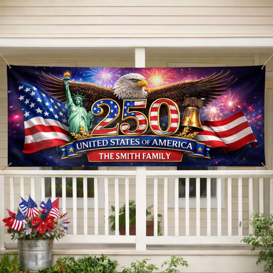 Custom Polyester Outdoor Banner - Personalized America 250th Anniversary Gifts