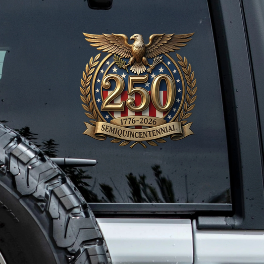 1776-2026 250 Semiquincentennial Car Window Decal Sticker