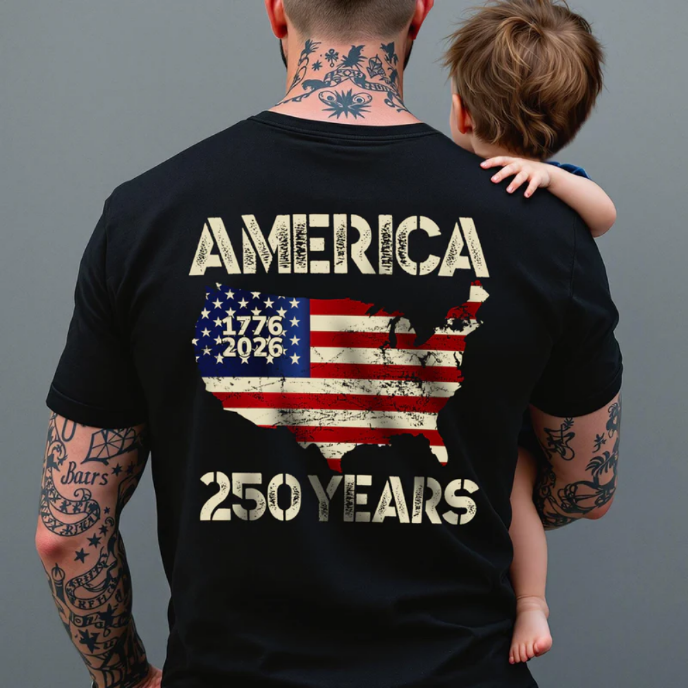 250 Years America Anniversary, 250th Independence Day, 4th of July Back Side Shirt