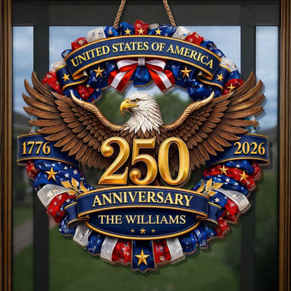Custom Wood Sign - Personalized America 250th Anniversary Gifts For All