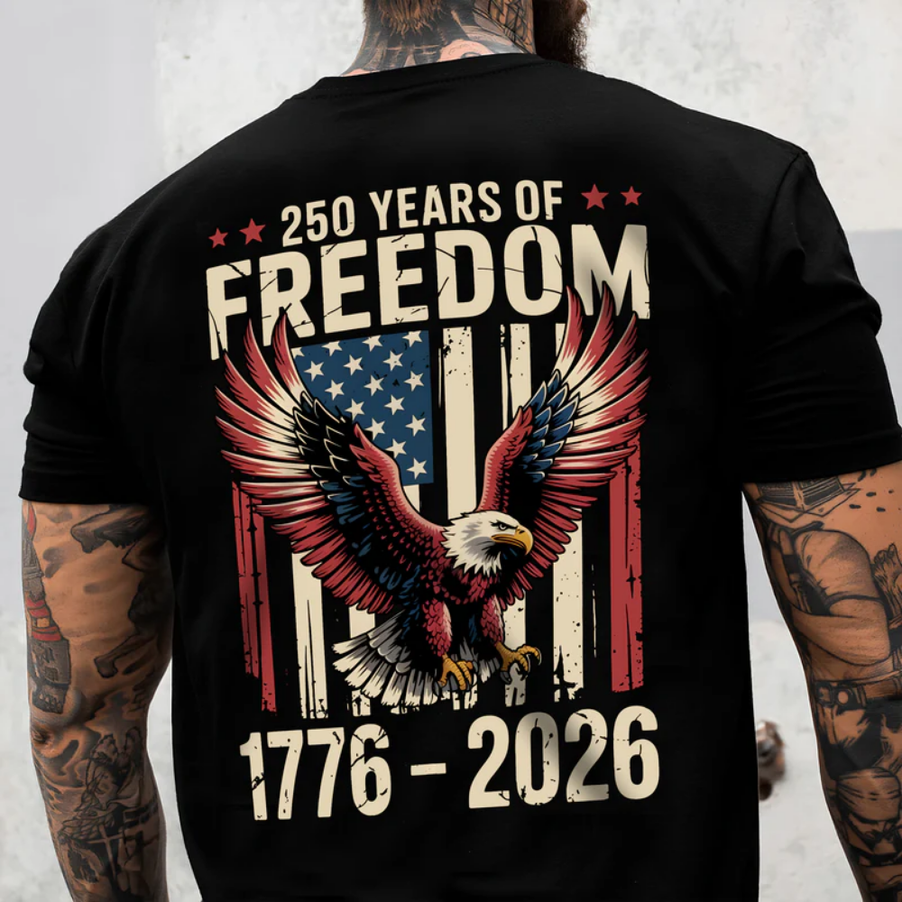250 Years of Freedom 1776 2026 Eagle Patriotic Back Shirt
