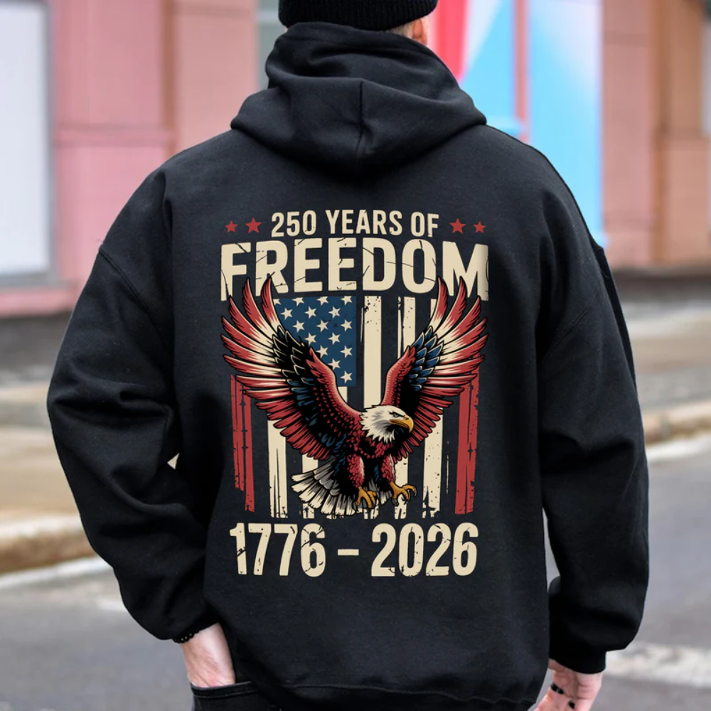 250 Years of Freedom 1776 2026 Eagle Patriotic Back Shirt