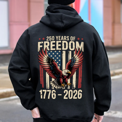 250 Years of Freedom 1776 2026 Eagle Patriotic Back Shirt