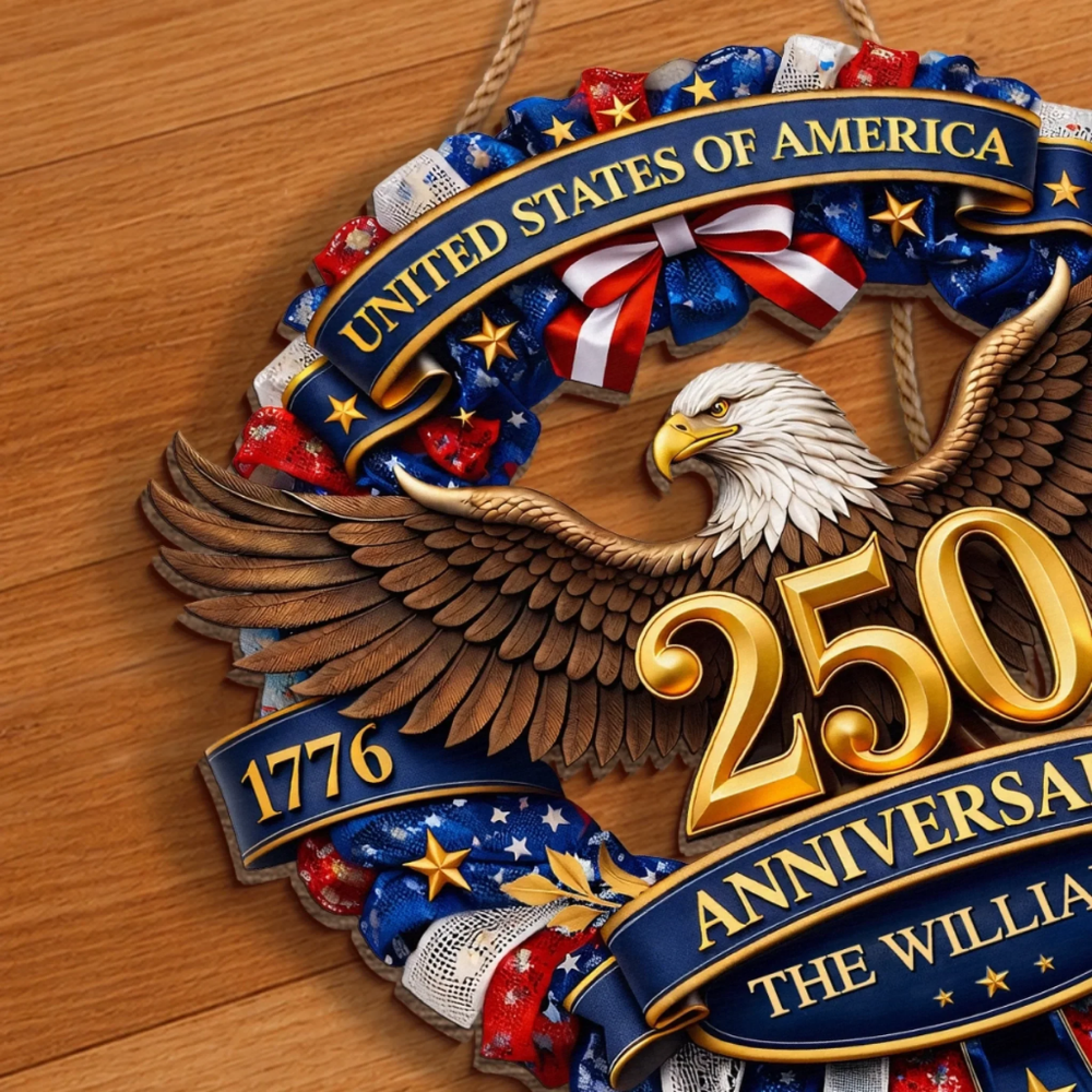Custom Wood Sign - Personalized America 250th Anniversary Gifts For All