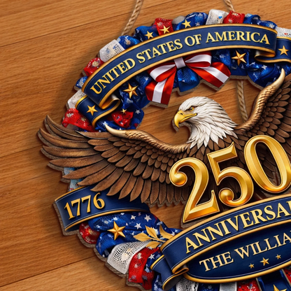 Custom Wood Sign - Personalized America 250th Anniversary Gifts For All