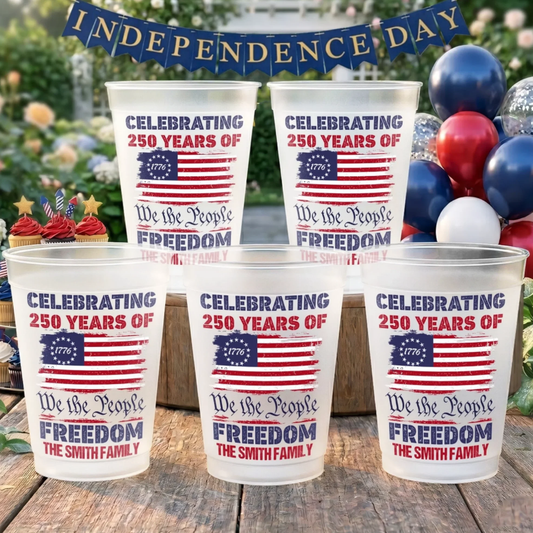 Custom Party Cups - Personalized America 250th Anniversary Gifts - Together We Celebrate