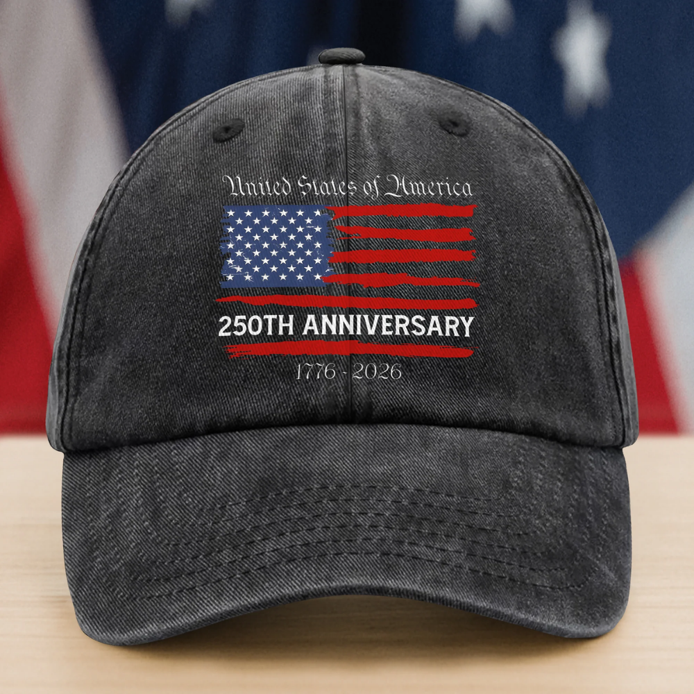 USA 250th Anniversary Washed Denim Baseball Cap