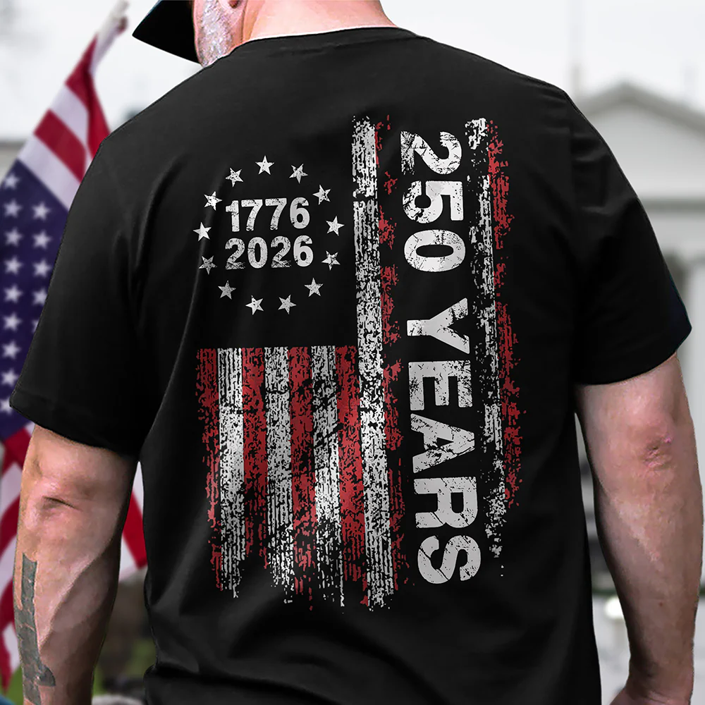 America 250th Birthday US Flag 250 Years We The People Back Side Shirt