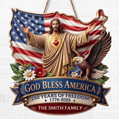 Custom Wood Sign - Personalized America 250th Anniversary Gifts For Sister