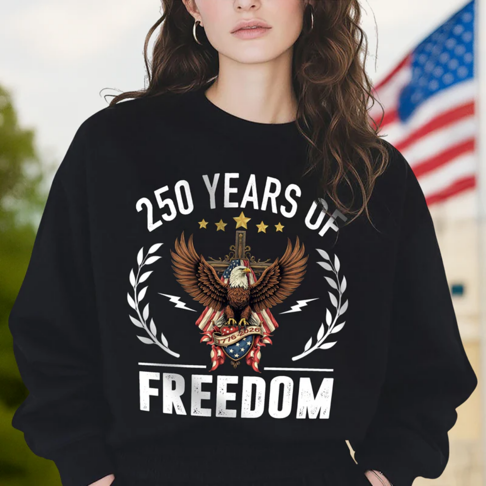 America 250 Years of Freedom With Eagle Dark Shirt For Family Gift 2026