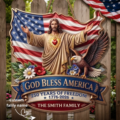 Custom Wood Sign - Personalized America 250th Anniversary Gifts For Sister