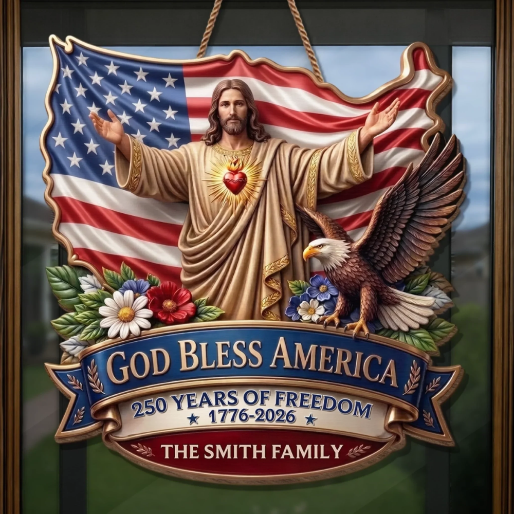 Custom Wood Sign - Personalized America 250th Anniversary Gifts For Sister