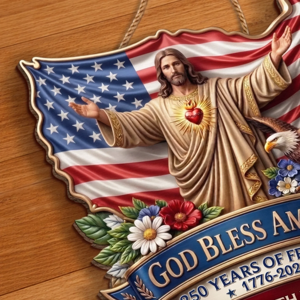 Custom Wood Sign - Personalized America 250th Anniversary Gifts For Sister
