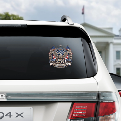 USA 250th Anniversary, 1776-2026 America 250 Emblem Semiquincentennial Car Window Decal Sticker